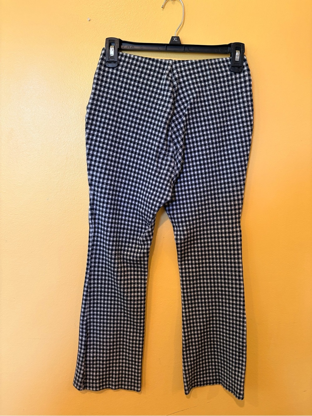 Women’s Straight Leg Gingham Pants - Black & White
